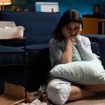 Girl with anxiety and depression