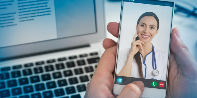 Consulting doctor on mobile